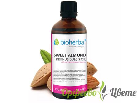 НАТУРАЛНА КОЗМЕТИКА  Базисни масла БИОХЕРБА МАСЛО ОТ СЛАДЪК БАДЕМ 100 мл/ Bioherba Sweet almond carrier oil 100 ml